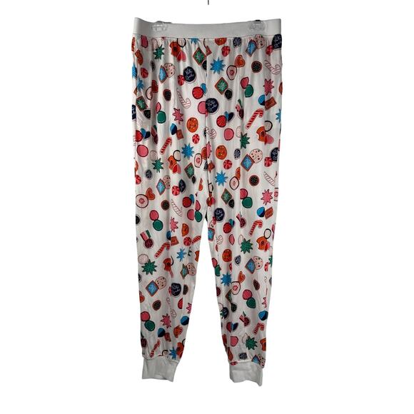 Kate Spade Pajama Set Joggers Womens Large Holiday Spirit Print Brushed Jersey - Picture 6 of 11